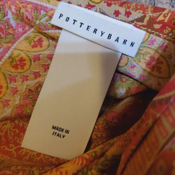 Pottery Barn Etienne Pillow Euro Sham Paisely Burgundy 100% Cotton 30" square - Picture 2 of 3